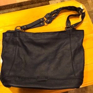 The Sak Navy Blue Leather Shoulder Bag